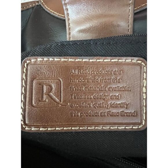 Relic Black Faux Leather Animal Print Circular Snap Tote - Picture 3 of 12